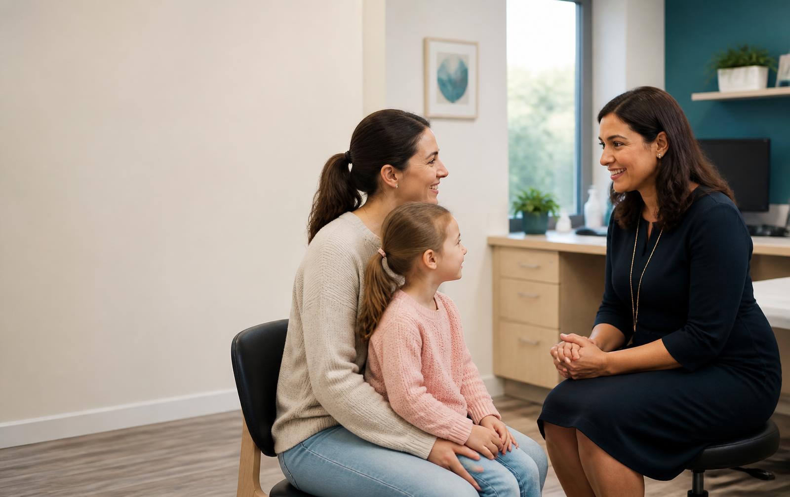 Doctor consulting with a mother and child at Suprema Medical Centre